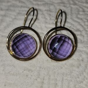 Elegant Gold and Purple Earrings